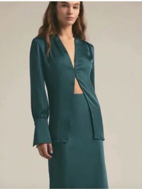 Favorite Daughter Izzy TopSatin Long Sleeve Blouse